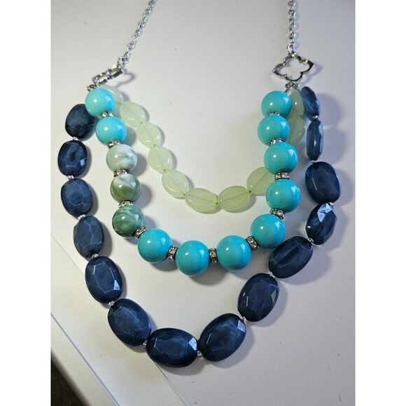 Simple Addiction silver beaded necklace 21.5-24" - Picture 1 of 12